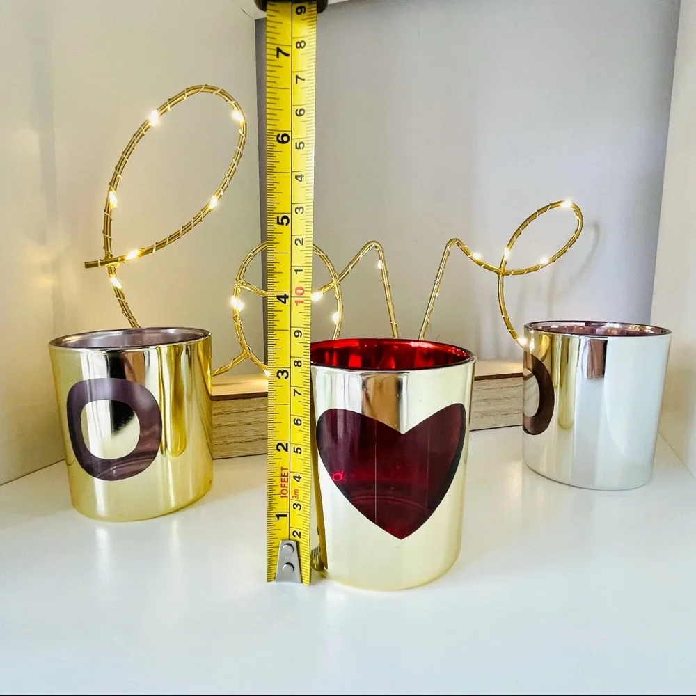 2pcs Gold Candle Holder Decor Party Glasses X O ❤️